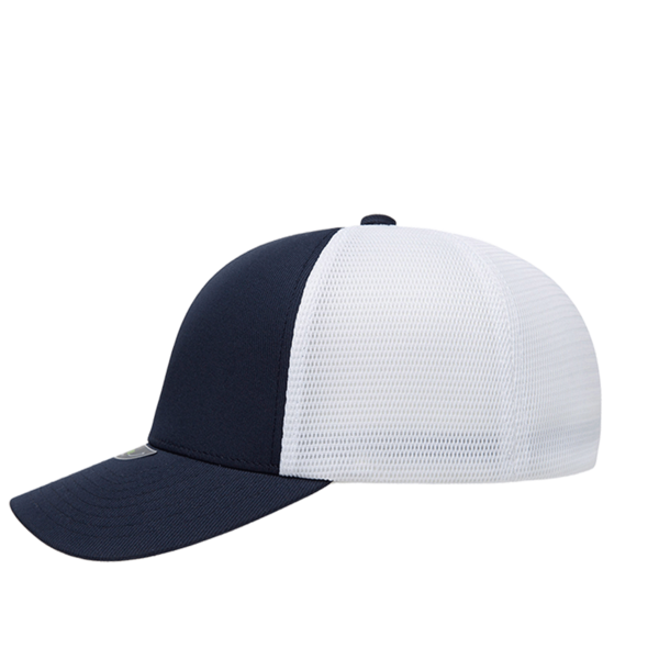 Flexfit by Yupoong Unipanel™ Trucker Cap, True Navy / White, Left Side view