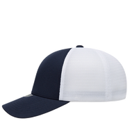 Flexfit by Yupoong Unipanel™ Trucker Cap, True Navy / White, Left Side view