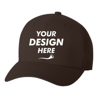 Flexfit by Yupoong Wool-Blend Cap, Brown, Front view, Mockup