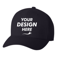 Flexfit by Yupoong Wool-Blend Cap, Dark Navy, Front view, Mockup