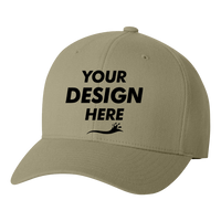 Flexfit by Yupoong Wool-Blend Cap, Khaki, Front view, Mockup