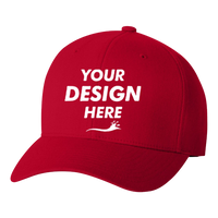 Flexfit by Yupoong Wool-Blend Cap, Red, Front view, Mockup