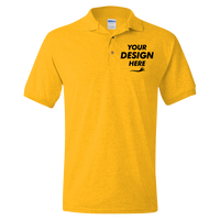 Gildan DryBlend® Jersey Polo, Gold, Front view, Mockup