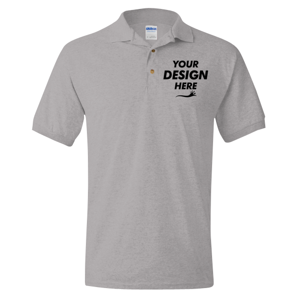 Gildan DryBlend® Jersey Polo, Graphite Heather, Front view, Mockup