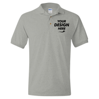 Gildan DryBlend® Jersey Polo, Sport Grey, Front view, Mockup
