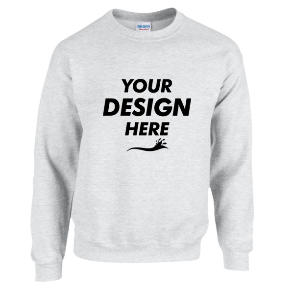 Gildan Heavy Blend™ Crewneck Sweatshirt, Ash, Front view, Mockup