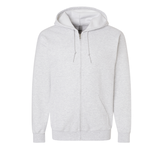 Gildan Heavy Blend™ Full-Zip Hooded Sweatshirt, Ash, Front view