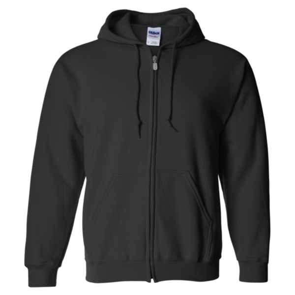 Gildan Heavy Blend™ Full-Zip Hooded Sweatshirt, Black, Front view