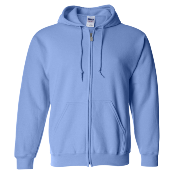 Gildan Heavy Blend™ Full-Zip Hooded Sweatshirt, Carolina Blue, Front view