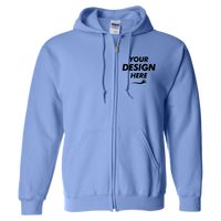 Gildan Heavy Blend™ Full-Zip Hooded Sweatshirt, Carolina Blue, Front view, Mockup