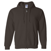 Gildan Heavy Blend™ Full-Zip Hooded Sweatshirt, Dark Chocolate, Front view