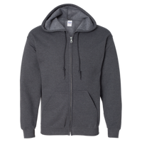 Gildan Heavy Blend™ Full-Zip Hooded Sweatshirt, Dark Heather, Front view