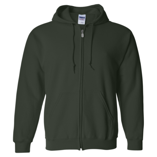 Gildan Heavy Blend™ Full-Zip Hooded Sweatshirt, Forest, Front view
