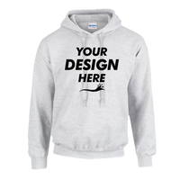 Gildan Heavy Blend™ Hooded Sweatshirt, Ash, Front view, Mockup