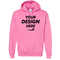 Gildan Heavy Blend™ Hooded Sweatshirt, Azalea, Front view, Mockup