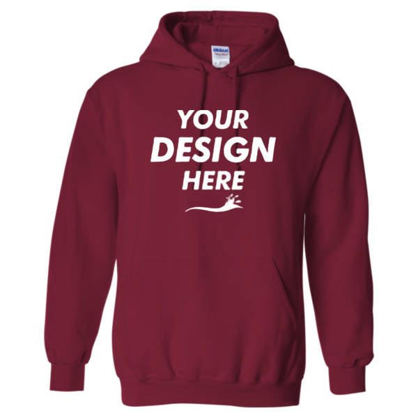 Gildan Heavy Blend™ Hooded Sweatshirt, Cardinal Red, Front view, Mockup