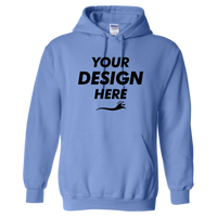 Gildan Heavy Blend™ Hooded Sweatshirt, Carolina Blue, Front view, Mockup