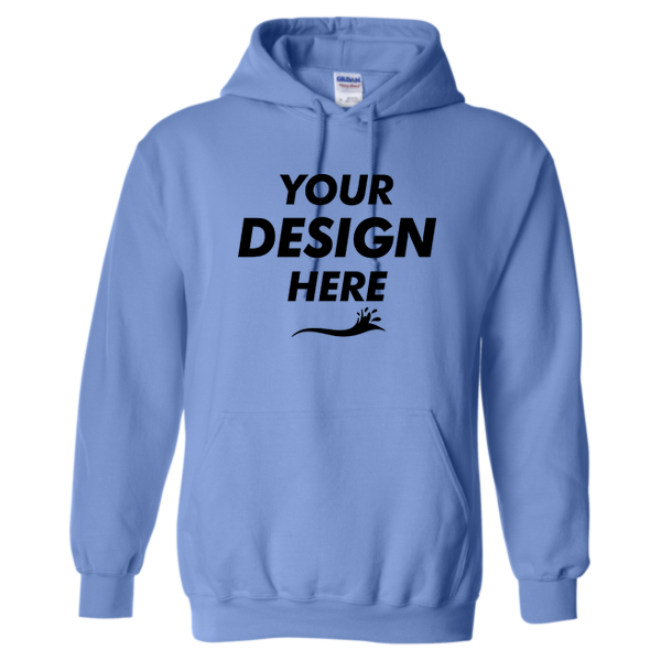 Gildan Heavy Blend™ Hooded Sweatshirt, Carolina Blue, Front view, Mockup