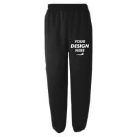 Gildan Heavy Blend™ Sweatpants, Black, Front view, Mockup