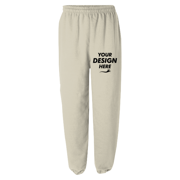 Gildan Heavy Blend™ Sweatpants, Sand, Front view, Mockup