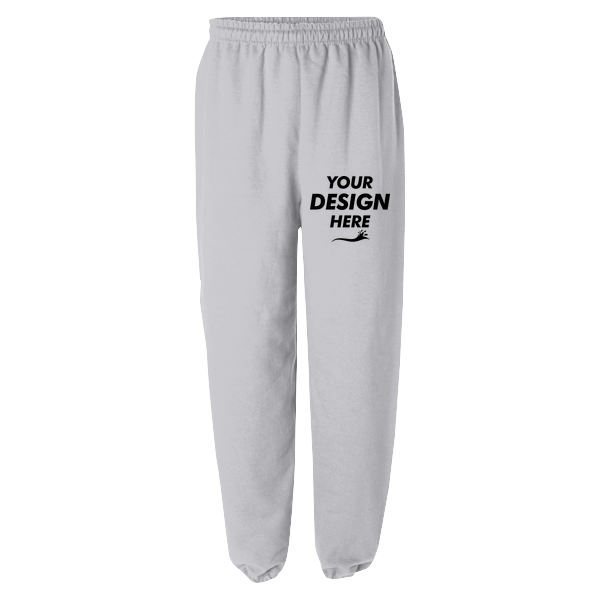 Gildan Heavy Blend™ Sweatpants, Sport Grey, Front view, Mockup