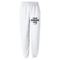 Gildan Heavy Blend™ Sweatpants, White, Front view, Mockup