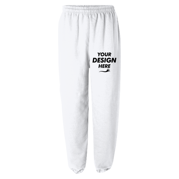 Gildan Heavy Blend™ Sweatpants, White, Front view, Mockup