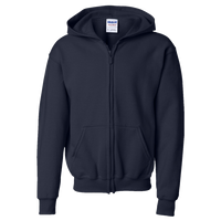 Gildan Heavy Blend™ Youth Full-Zip Hooded Sweatshirt, Navy, Front view