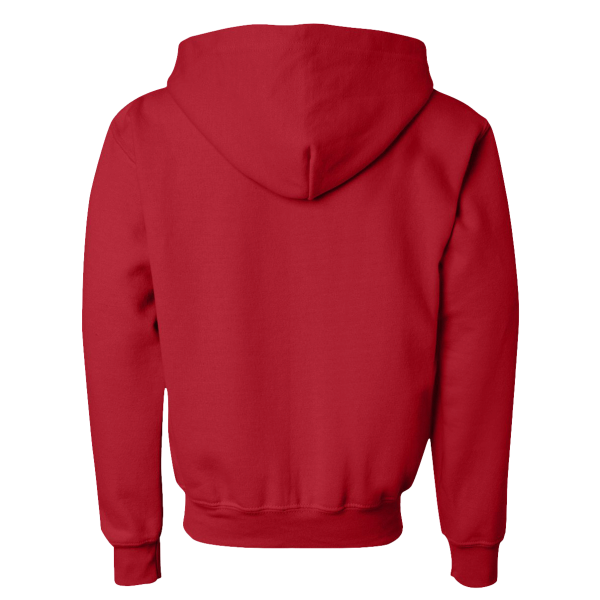 Gildan Heavy Blend™ Youth Full-Zip Hooded Sweatshirt, Red, Back view