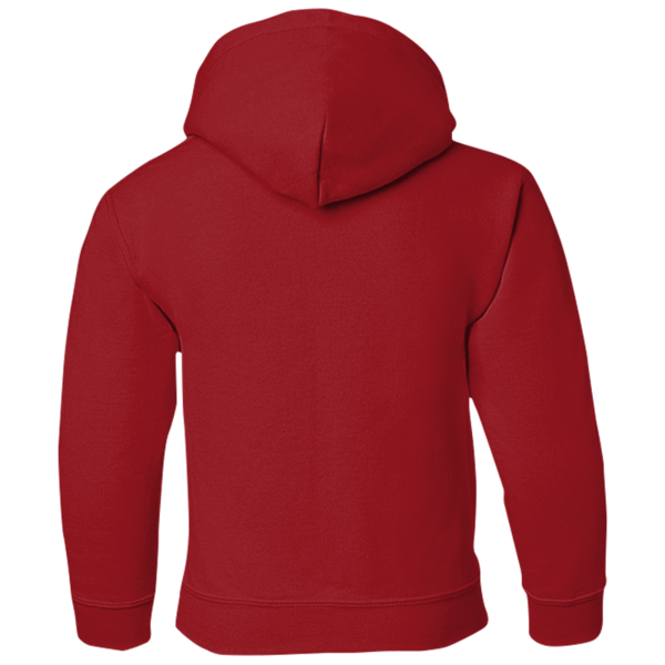 Gildan Heavy Blend™ Youth Hooded Sweatshirt, Cardinal Red, Back view