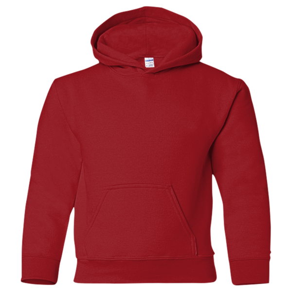 Gildan Heavy Blend™ Youth Hooded Sweatshirt, Cardinal Red, Front view