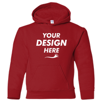 Gildan Heavy Blend™ Youth Hooded Sweatshirt, Cardinal Red, Front view, Mockup