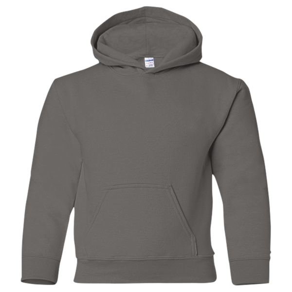 Gildan Heavy Blend™ Youth Hooded Sweatshirt, Charcoal, Front view