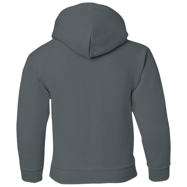Gildan Heavy Blend™ Youth Hooded Sweatshirt, Dark Heather, Back view