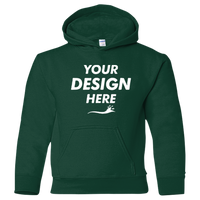 Gildan Heavy Blend™ Youth Hooded Sweatshirt, Forest, Front view, Mockup