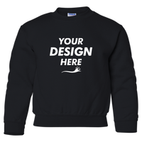 Gildan Heavy Blend™ Youth Sweatshirt, Black, Front view, Mockup