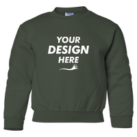 Gildan Heavy Blend™ Youth Sweatshirt, Forest, Front view, Mockup