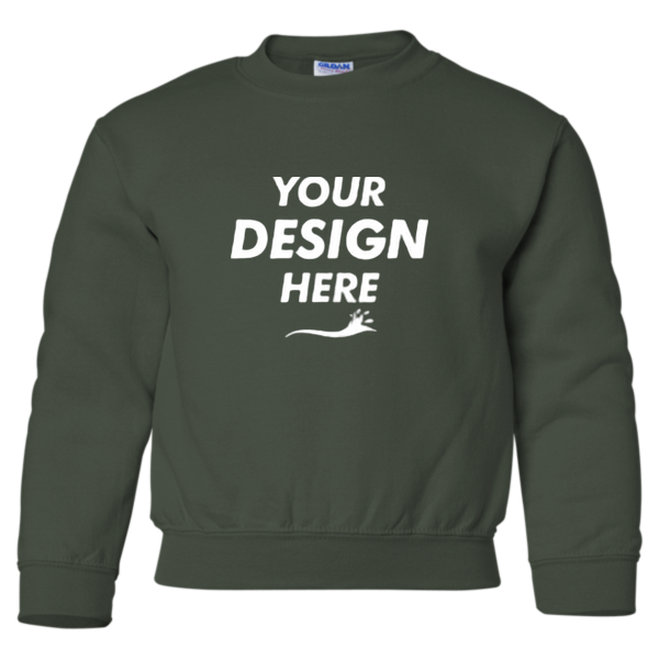 Gildan Heavy Blend™ Youth Sweatshirt, Forest, Front view, Mockup