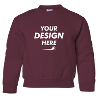 Gildan Heavy Blend™ Youth Sweatshirt, Maroon, Front view, Mockup