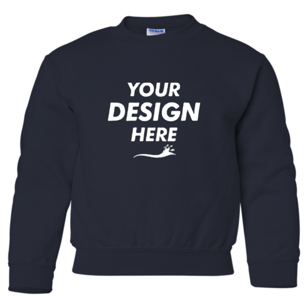 Gildan Heavy Blend™ Youth Sweatshirt, Navy, Front view, Mockup