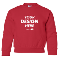 Gildan Heavy Blend™ Youth Sweatshirt, Red, Front view, Mockup