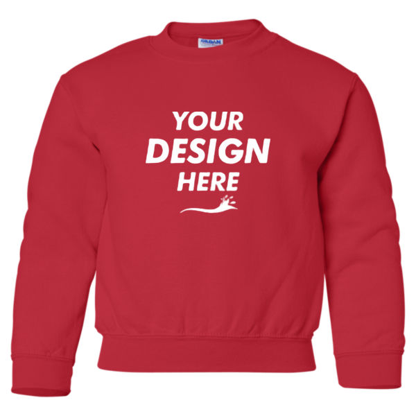 Gildan Heavy Blend™ Youth Sweatshirt, Red, Front view, Mockup