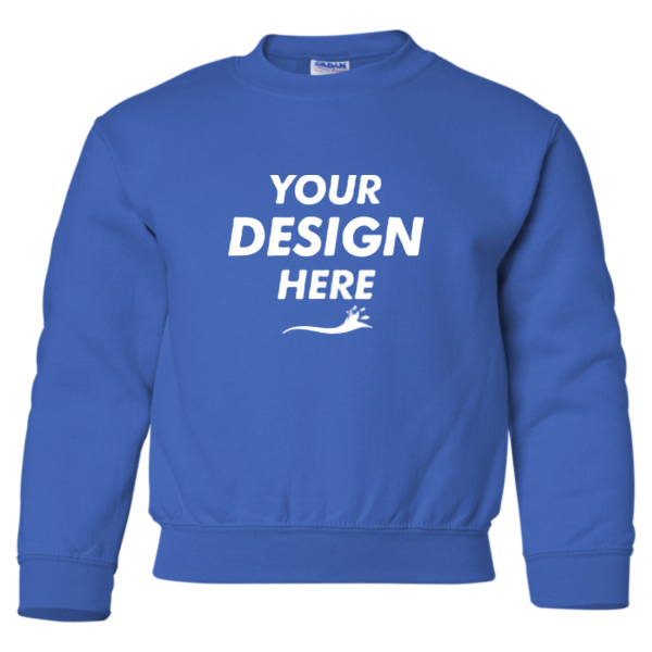 Gildan Heavy Blend™ Youth Sweatshirt, Royal, Front view, Mockup