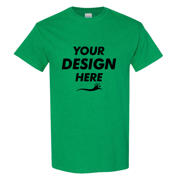 Gildan Heavy Cotton™ T-Shirt, Antique Irish Green, Front view, Mockup