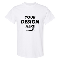 Gildan Heavy Cotton™ T-Shirt, White, Front view, Mockup
