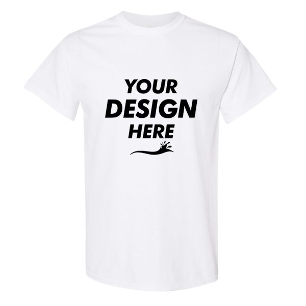 Gildan Heavy Cotton™ T-Shirt, White, Front view, Mockup
