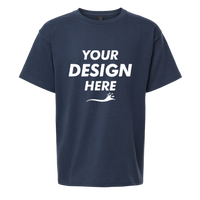 Gildan Heavy Cotton™ Youth T-Shirt, Blue Dusk, Front view, Mockup