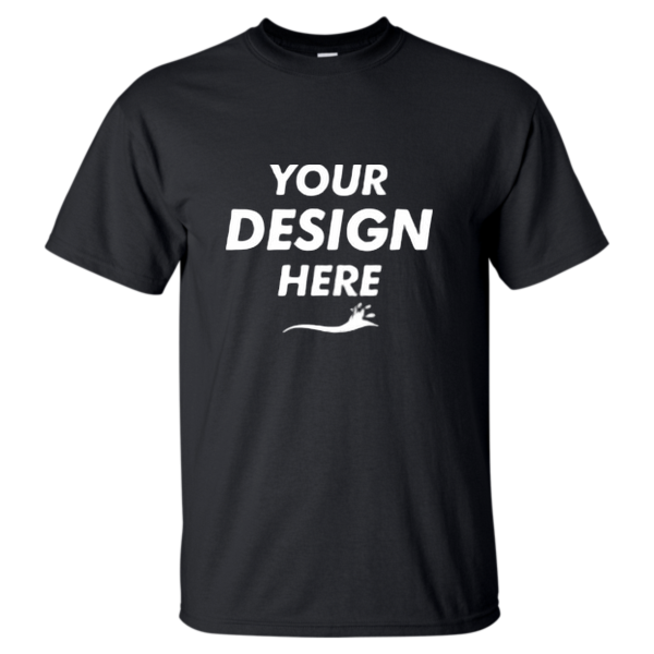 Gildan Men's Tall Ultra Cotton® T-Shirt, Black, Front view, Mockup