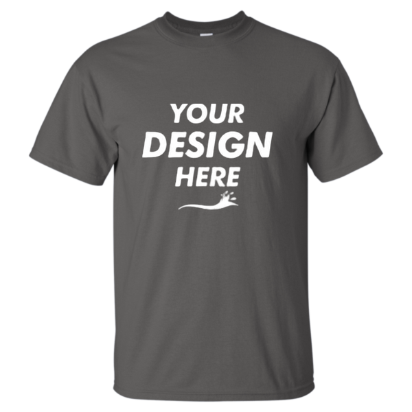 Gildan Men's Tall Ultra Cotton® T-Shirt, Charcoal, Front view, Mockup