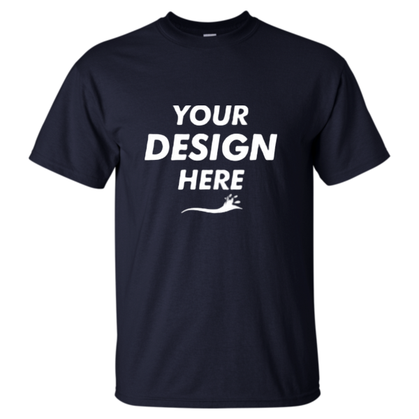 Gildan Men's Tall Ultra Cotton® T-Shirt, Navy, Front view, Mockup